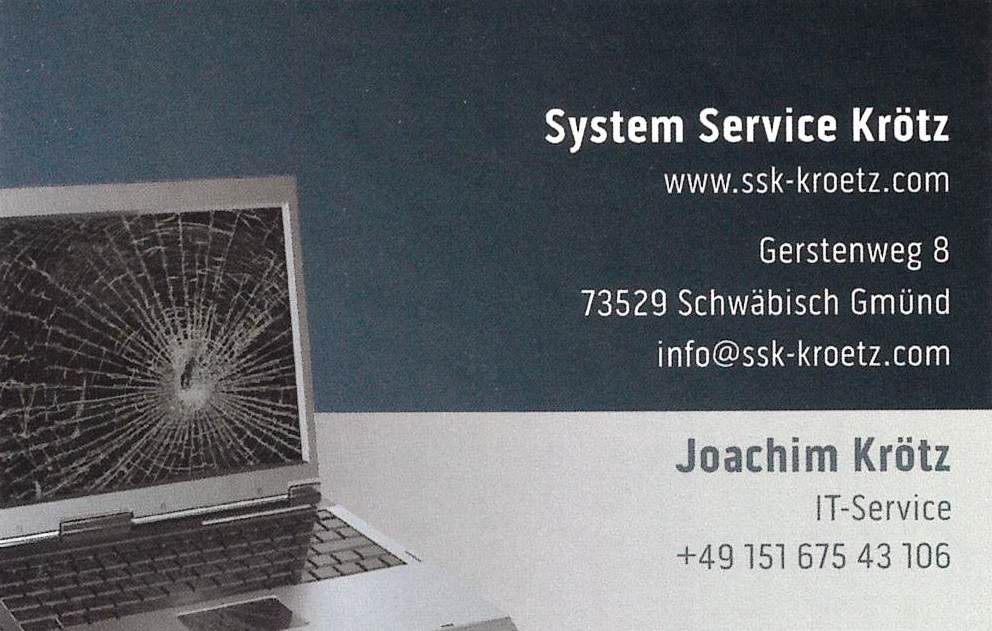 Visitenkarte von SSK – System Service Krötz